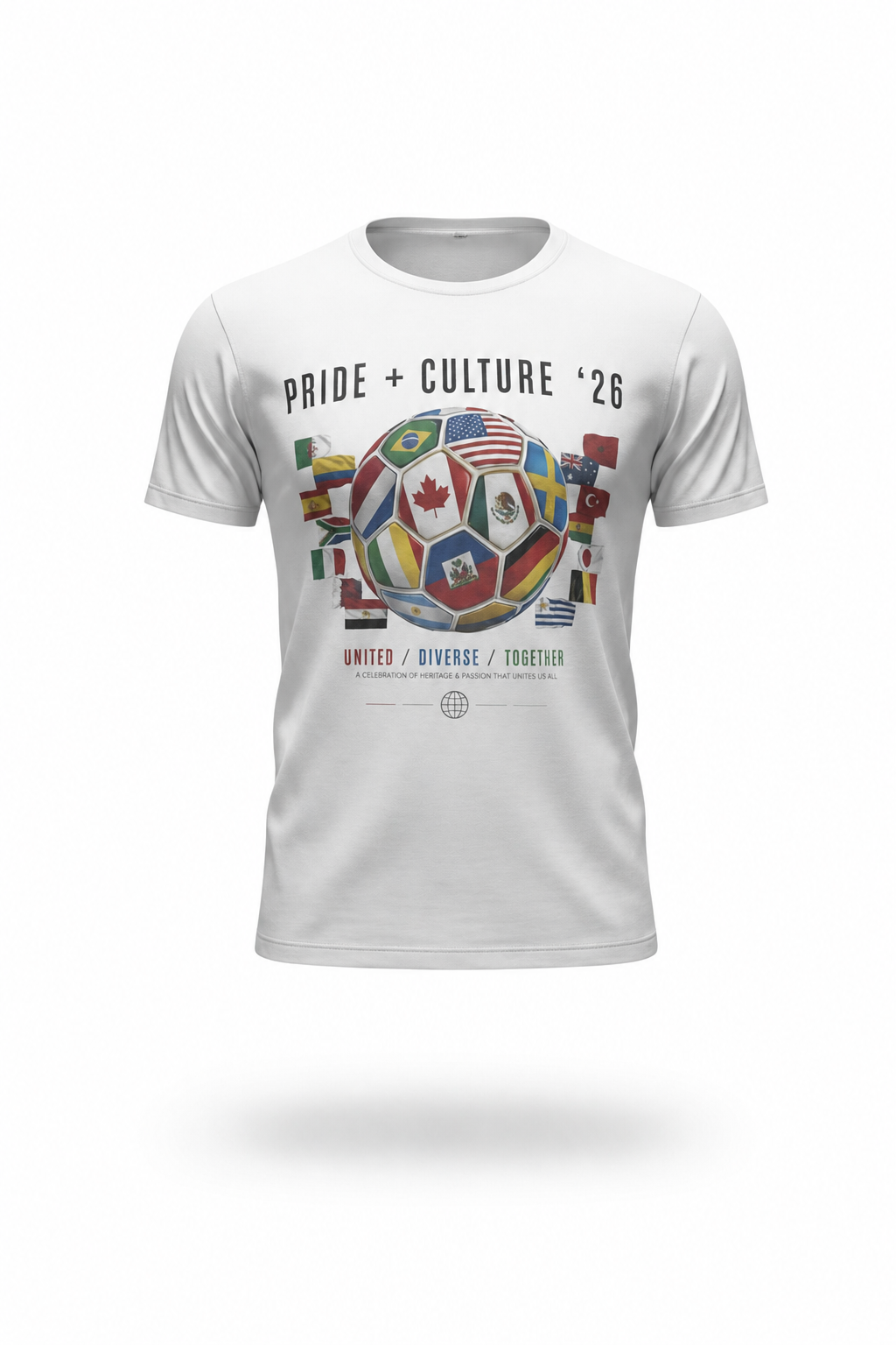 International Soccer T-Shirt in white — standardized catalog view