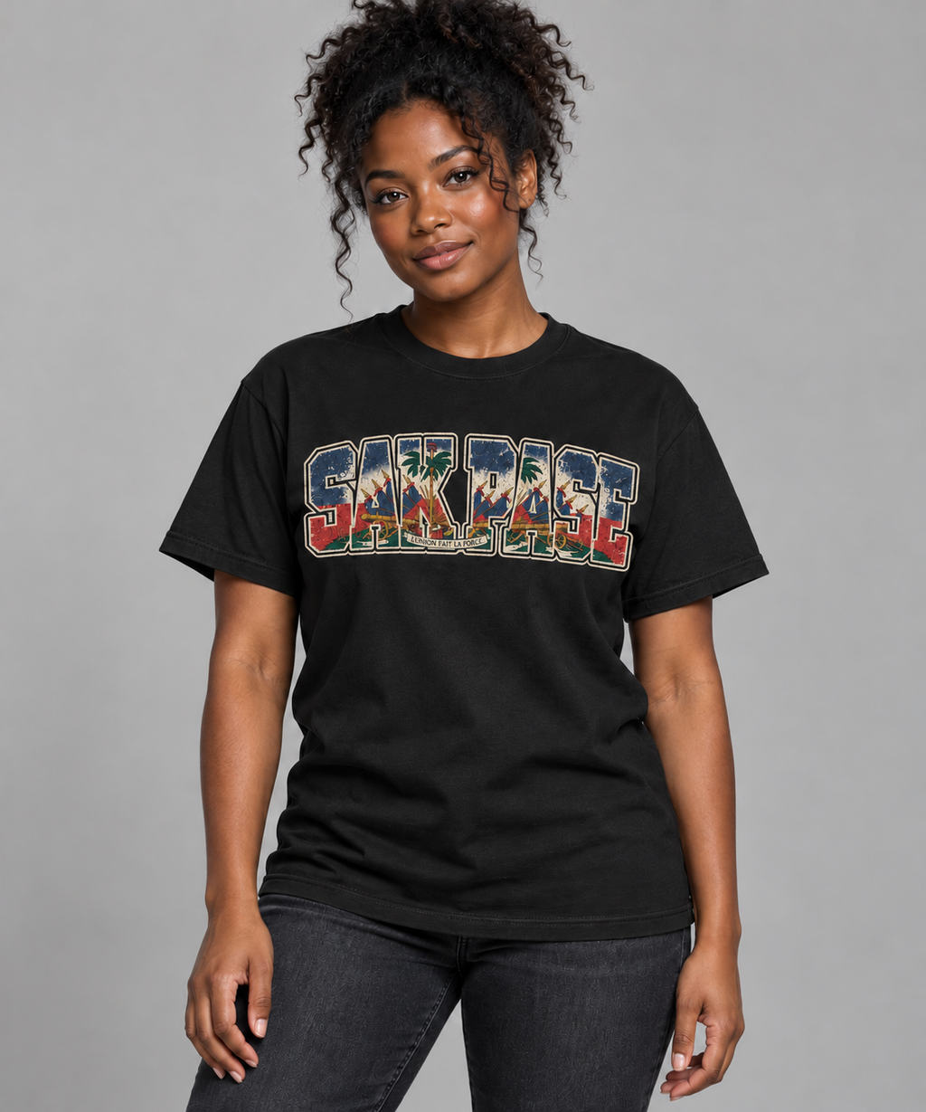 SAK PASE Heritage worn-ink design — black female